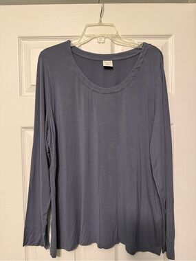 Soma Long Sleeve Scoop Neck Top - Slate Blue